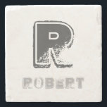 Snyggt av elegant Rustic Monogram-mall Stenunderlägg<br><div class="desc">Elegant Rustic Monogram Template Snyggt Design Marble Stone Underlägg.</div>