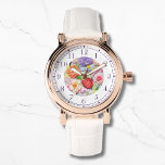 Snyggt av färgstarka faux broiderad Blommigt Armbandsur<br><div class="desc">Snyggten Faux Embroiderad Blommigt Womans Watches har en färgstark,  modern faux embrodery-blommigt i rosa,  lila,  orange och rött mot bakgrunden av pastellgrönt. Skapat av Evco Studio www.zazzle.com/store/evcostudio</div>