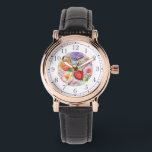 Snyggt av färgstarka faux broiderad Blommigt Armbandsur<br><div class="desc">Snyggten Faux Embroiderad Blommigt Womans Watches har en färgstark,  modern faux embrodery-blommigt i rosa,  lila,  orange och rött mot bakgrunden av pastellgrönt. Skapat av Evco Studio www.zazzle.com/store/evcostudio</div>