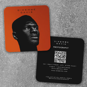 Snyggt av fotoTrendig, Fullt Foto QR-kod Fyrkantigt Visitkort