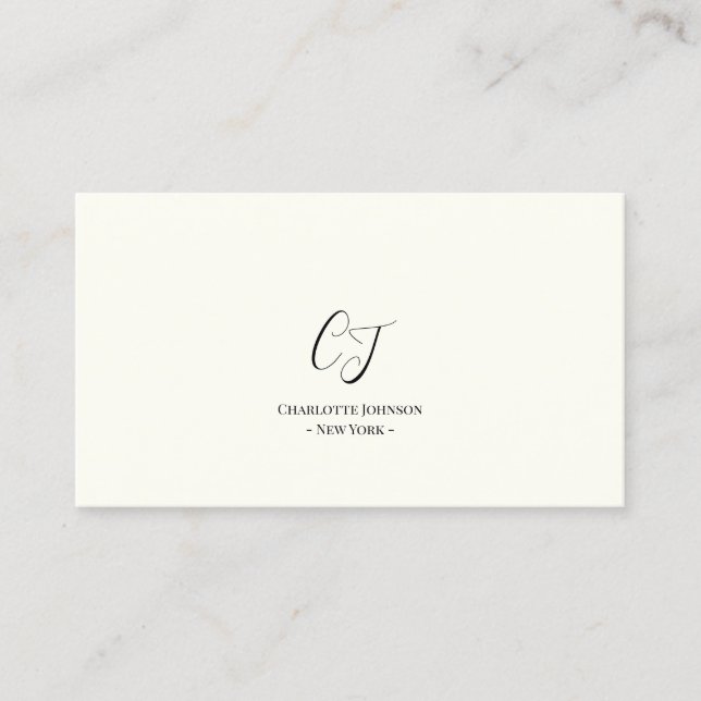 Snyggt av lyxminimala svartvita monogram-Chic i El Visitkort (Framsida)