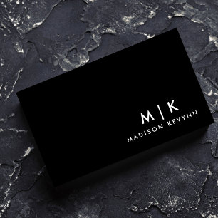 Snyggt av lyxminimala svartvita monogram-Chic i El Visitkort