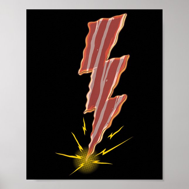 Snyggt bacon-design för män kvinnor barn kött mat  poster (Framsidan)