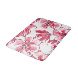 Snyggt badbad av blommönster badrumsmatta