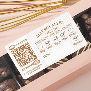 Snyggt bageri logotyp allergivarning bakverk QR-ko Fraktsedel