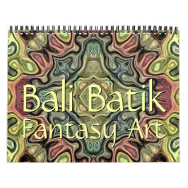 Snyggt Bali Batik Mönster Fantasy Art Designing Kalender
