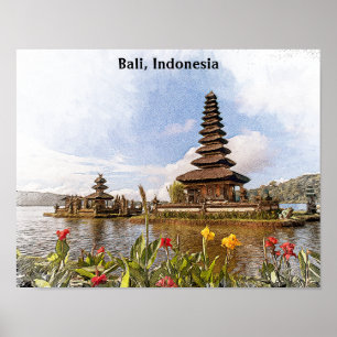 Snyggt Bali Indonesia Asia Temple Architecture Poster