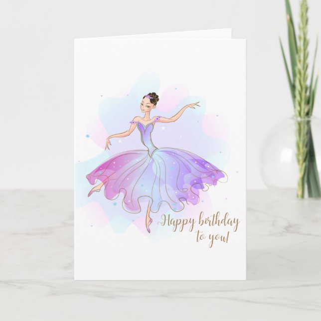 Snyggt Ballerina Birthday Önskemål | Födelsedag Kort (Framsida)