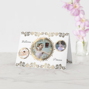 Snyggt Ballerina Personlig Photo Collage Card Kort