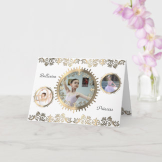 Snyggt Ballerina Personlig Photo Collage Card Kort