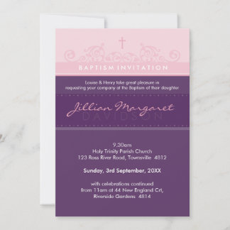 SNYGGT BAPTISM INBJUDAN: elegant 2P Inbjudningar