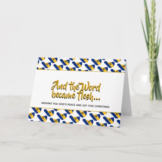 Snyggt BARBADOS Ord blir Flesh CHRISTMAS Helgkort (Framsida)