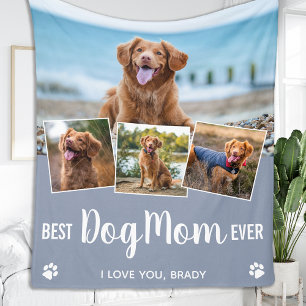 Snyggt Bästa Hund Mamma Personlig 4 Fotokollage Fleecefilt