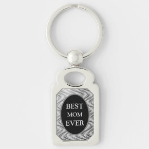 Snyggt Bästa Mamma någonsin, Silver, design Rektangulärt Silverfärgad Nyckelring