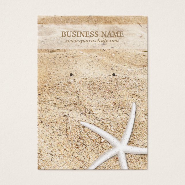 Snyggt Beach & Starfish Earring Holder Visitkort (Framsidan)