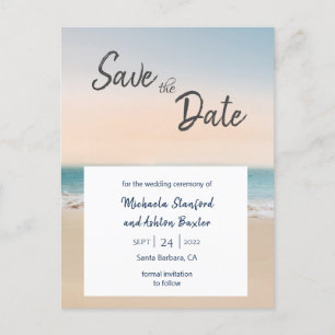 Snyggt Beach Wedding Spara datum meddelande  Vykort