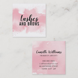 SNYGGT BEAUTY modernt målat vattenfärgat blek rosa Fyrkantigt Visitkort