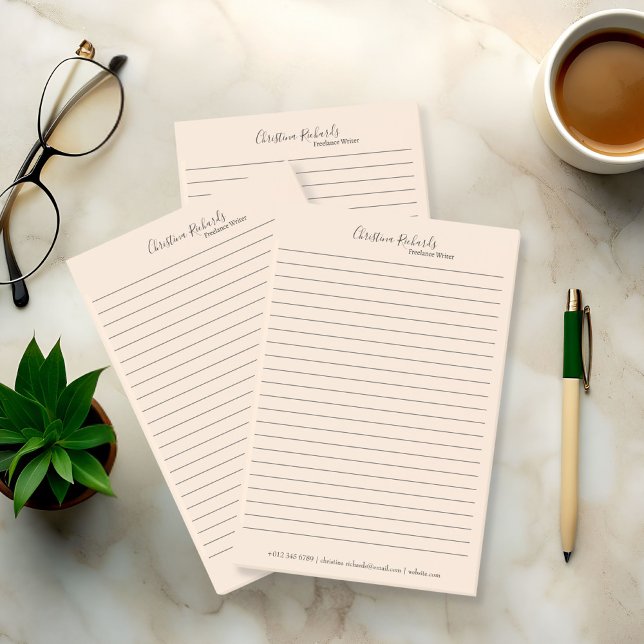 Snyggt Beige Minimalist Post-it Block (Skapare uppladdad)