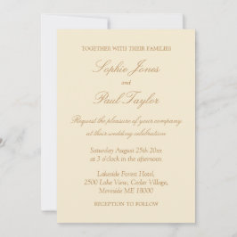 Snyggt Beige Script Elegant Cream Bröllop Inbjudningar