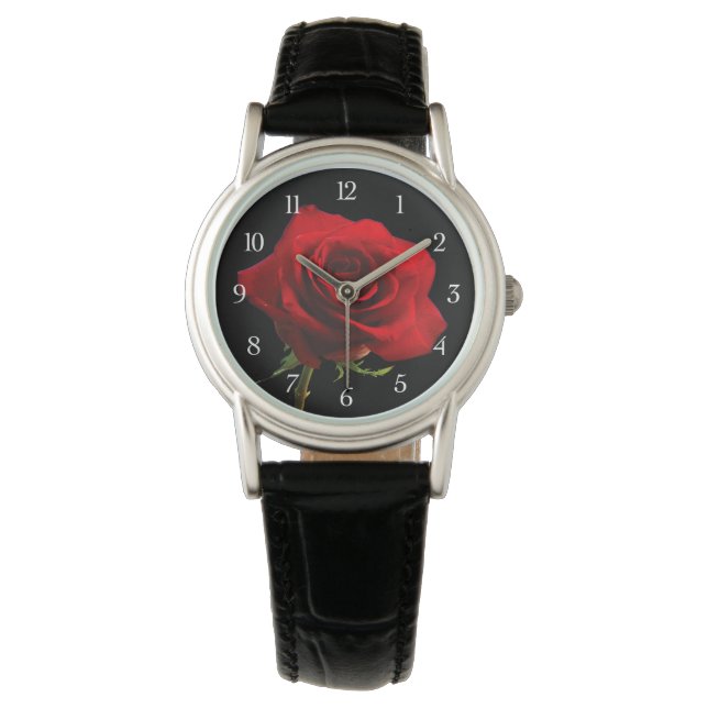 Snyggt Benice Röd ros Armbandsur (Framsida)