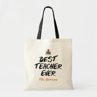 Snyggt Best Teacher Apple Watercolor Tygkasse