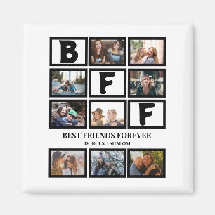 Snyggt BFF Bästa vänner för 9 Photo Collage Magnet