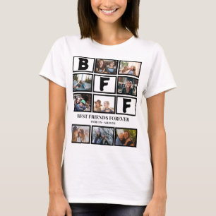 Snyggt BFF Bästa vänner för 9 Photo Collage T Shirt