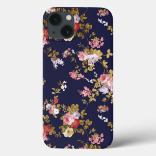 Snyggt Blåblå rosa guld boho blommigt
