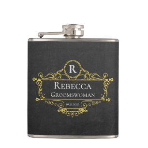 Snyggt Black and Guld Vintage Groomswomen Fickplunta
