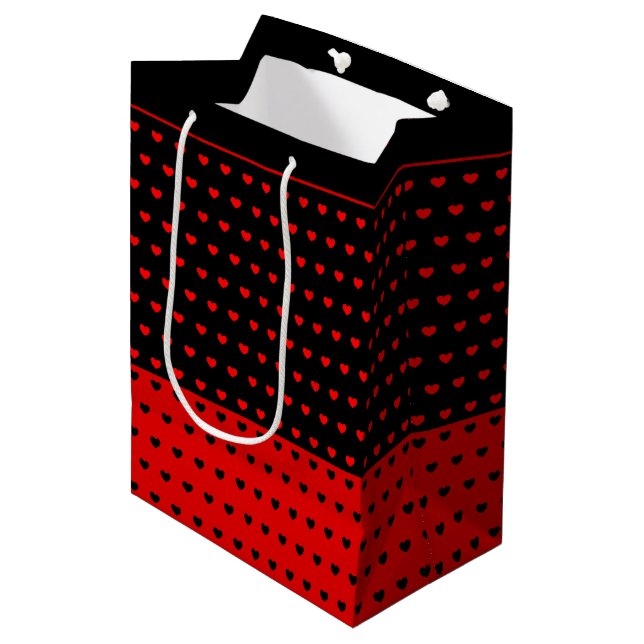 Snyggt Black and Red Hearts Mönster, Elegant (Framsidan Vinklad)