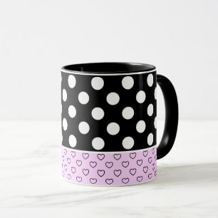 Snyggt Black and Rosa Coffee Mugg Big White Dots