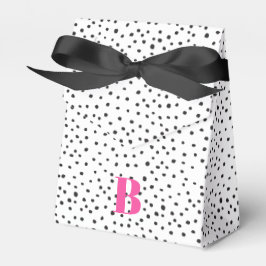 Snyggt Black and Rosa Polka Dot Rosa Monogram Presentaskar