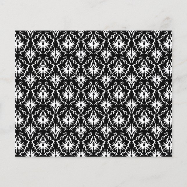 Snyggt Black and White Damask Pattern. (Framsida)