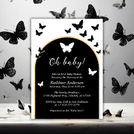 Snyggt Black and White Gender Neutral Baby Shower Inbjudningar