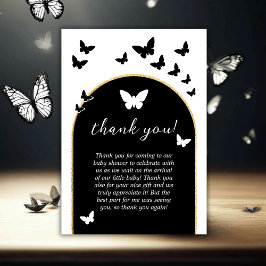 Snyggt Black and White Gender Neutral Baby Shower Tack Kort