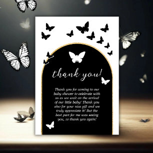 Snyggt Black and White Gender Neutral Baby Shower Tack Kort