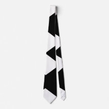 Snyggt Black and White Geometric Necktie