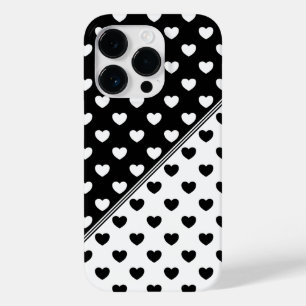 Snyggt Black and White Hearts Mönster