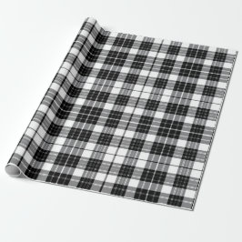 Snyggt Black and White Monochrome Tartan Play Presentpapper