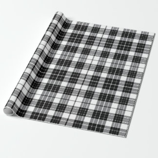 Snyggt Black and White Monochrome Tartan Play Presentpapper