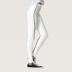 Snyggt Black and White Monokrome Thin Linjer Leggings