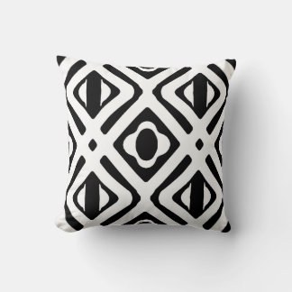 Snyggt Black and White Tribal Diamond Mönster Kudde