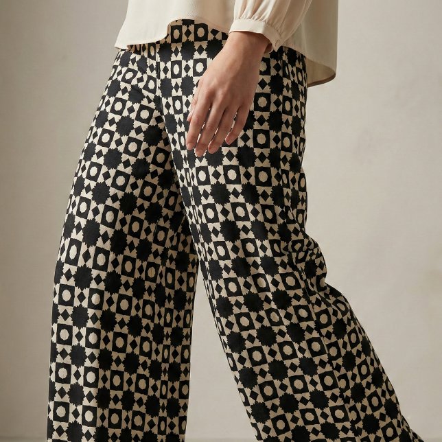 Snyggt Black & Beige Geometric Mönster Tyg (Skapare uppladdad)