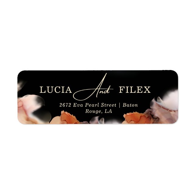 Snyggt Black Bläck Typography-Returadress Returadress Etikett (Framsidan)