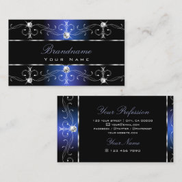 Snyggt Black Blue Ornate Gräns Jewels Ornamels Visitkort