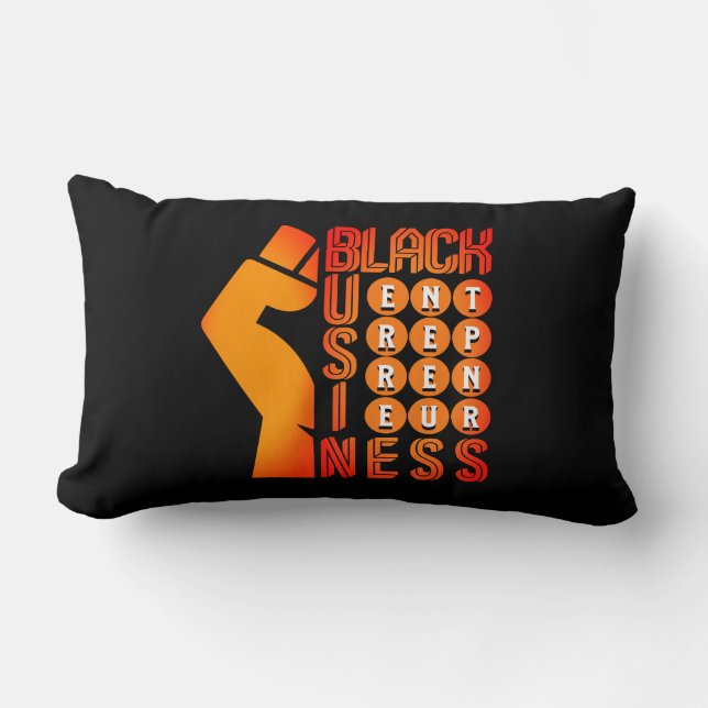 Snyggt Black Business Entrepreneur Lumbarkudde (Framsida)