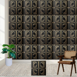 Snyggt Black Cream Grekiska plattor Bathroom Kakelplatta