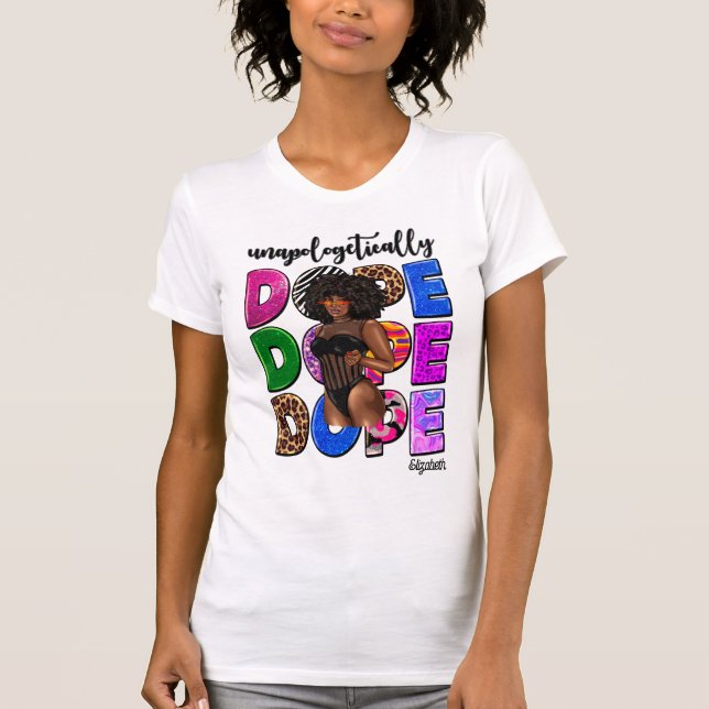 Snyggt Black Diva med djärvt förtroende T Shirt (Framsida)
