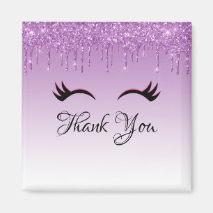 Snyggt Black Eyelash & Lila Glitter Tack Magnet
