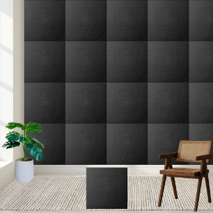 Snyggt Black Faux Leather Ceramic Tile Kakelplatta